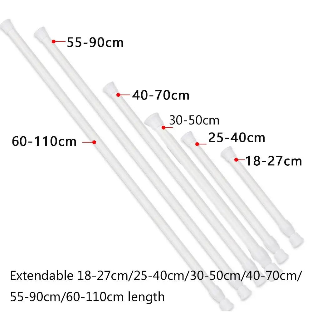 18-14.3 in, Spring Loaded Extendable Curtin Rod, Telescopic, 5 sizes....