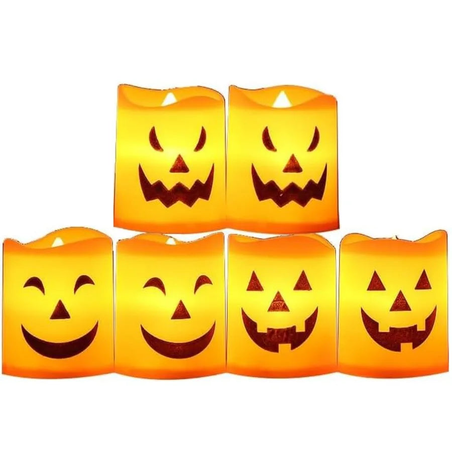 Halloween decoration, flameless candles made of plastic and LED, flickering light
