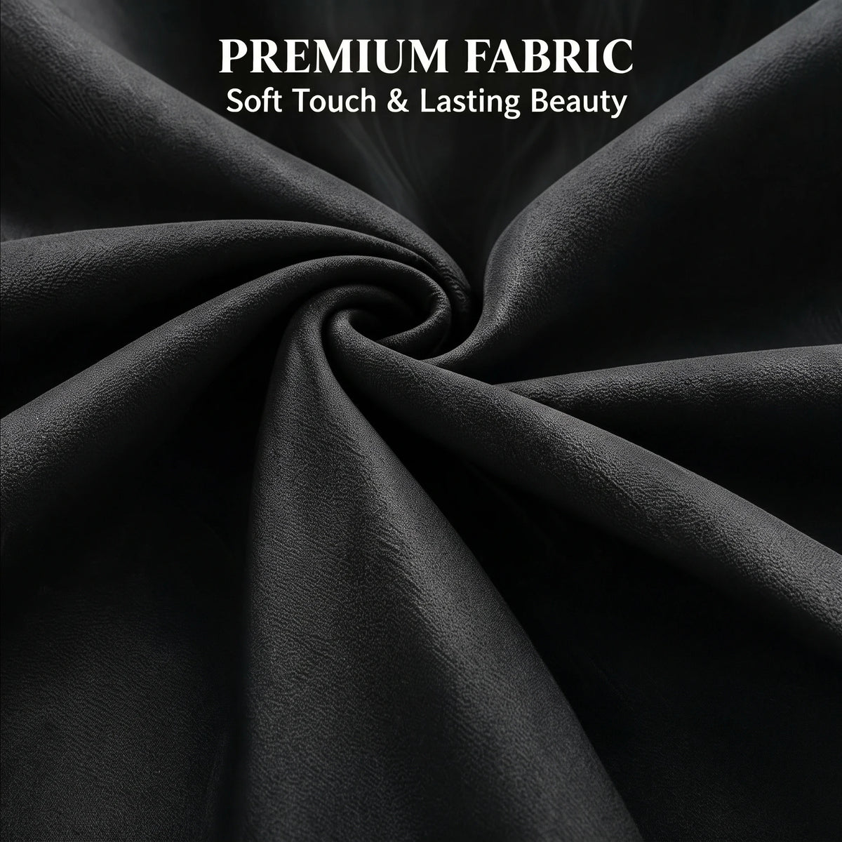 Black 4 Panels, Grommet Top Curtain, Blackout Waterproof Black Inside Coating for Bedroom Living Room, 6 Sizes......