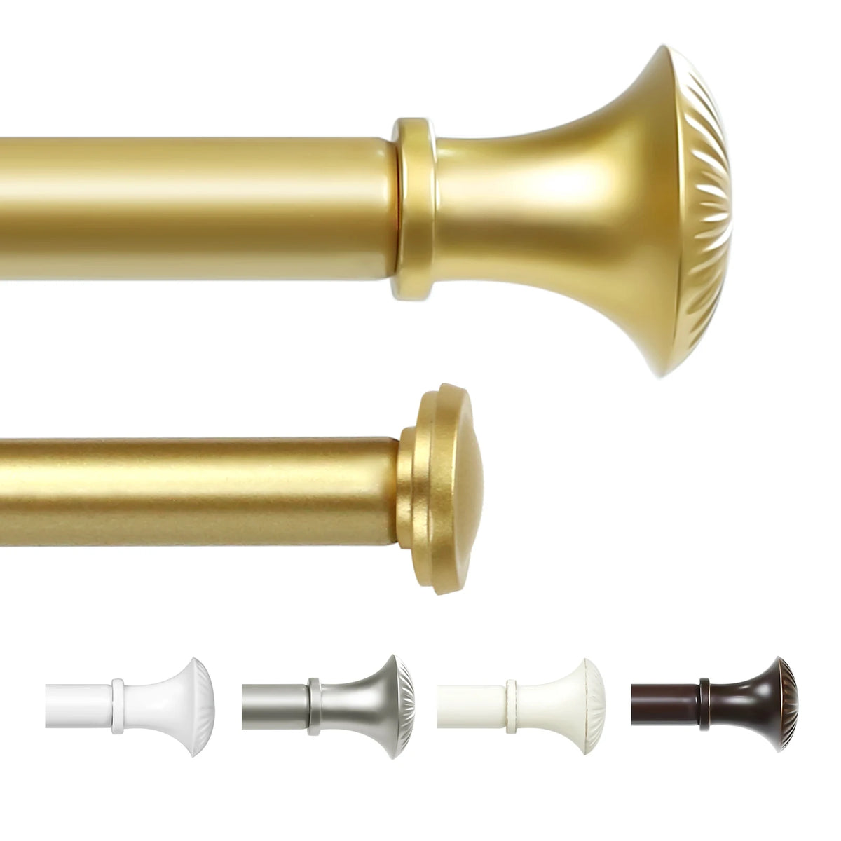 1 Set 5/8 Inch Diameter Heavy-Duty Curtain Rod, Telescoping, 5 Colors, 3 Sizes......