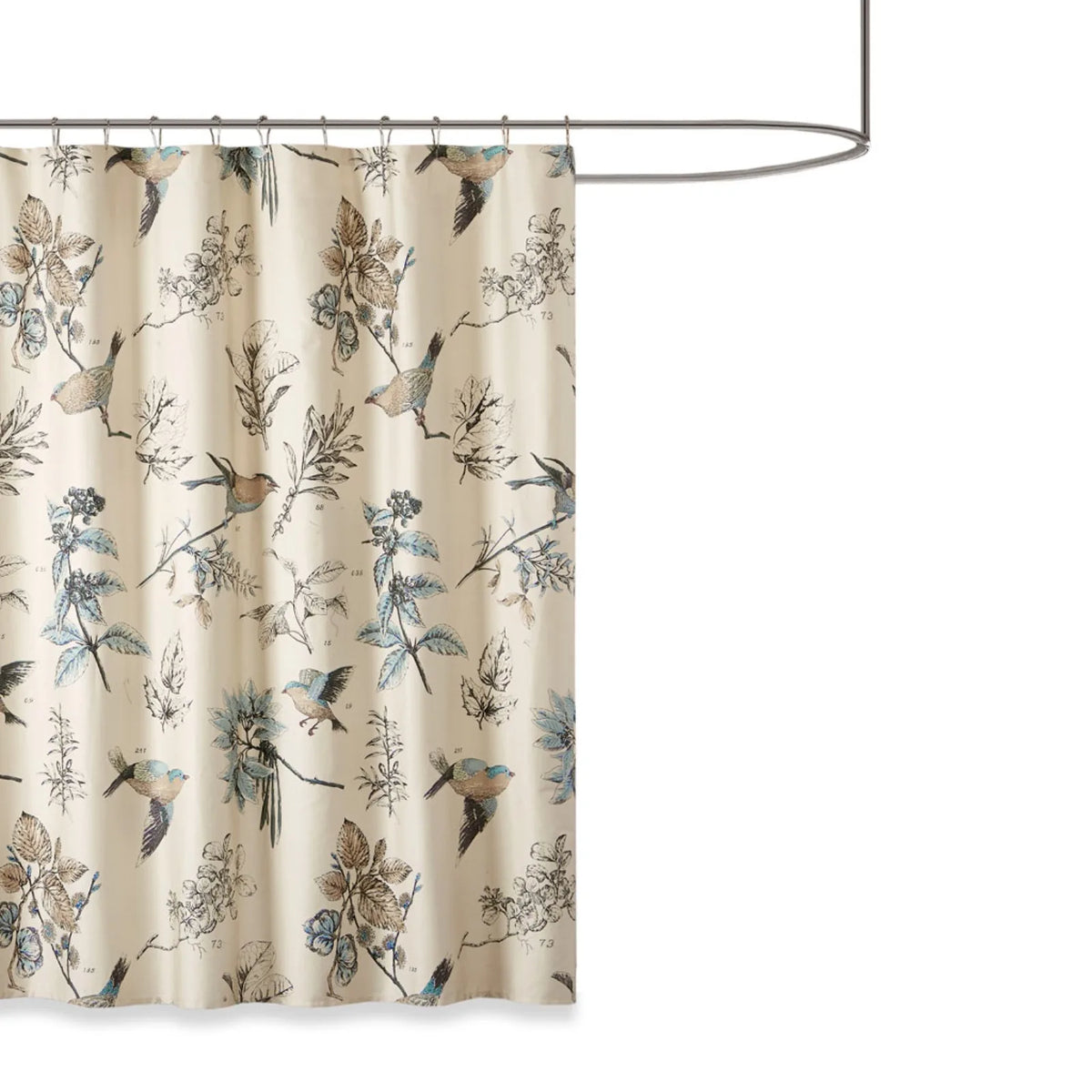 Printed Cotton Shower Curtain Floral Liner Waterproof, 12 Grommet Hook, Washable Machine Dry....