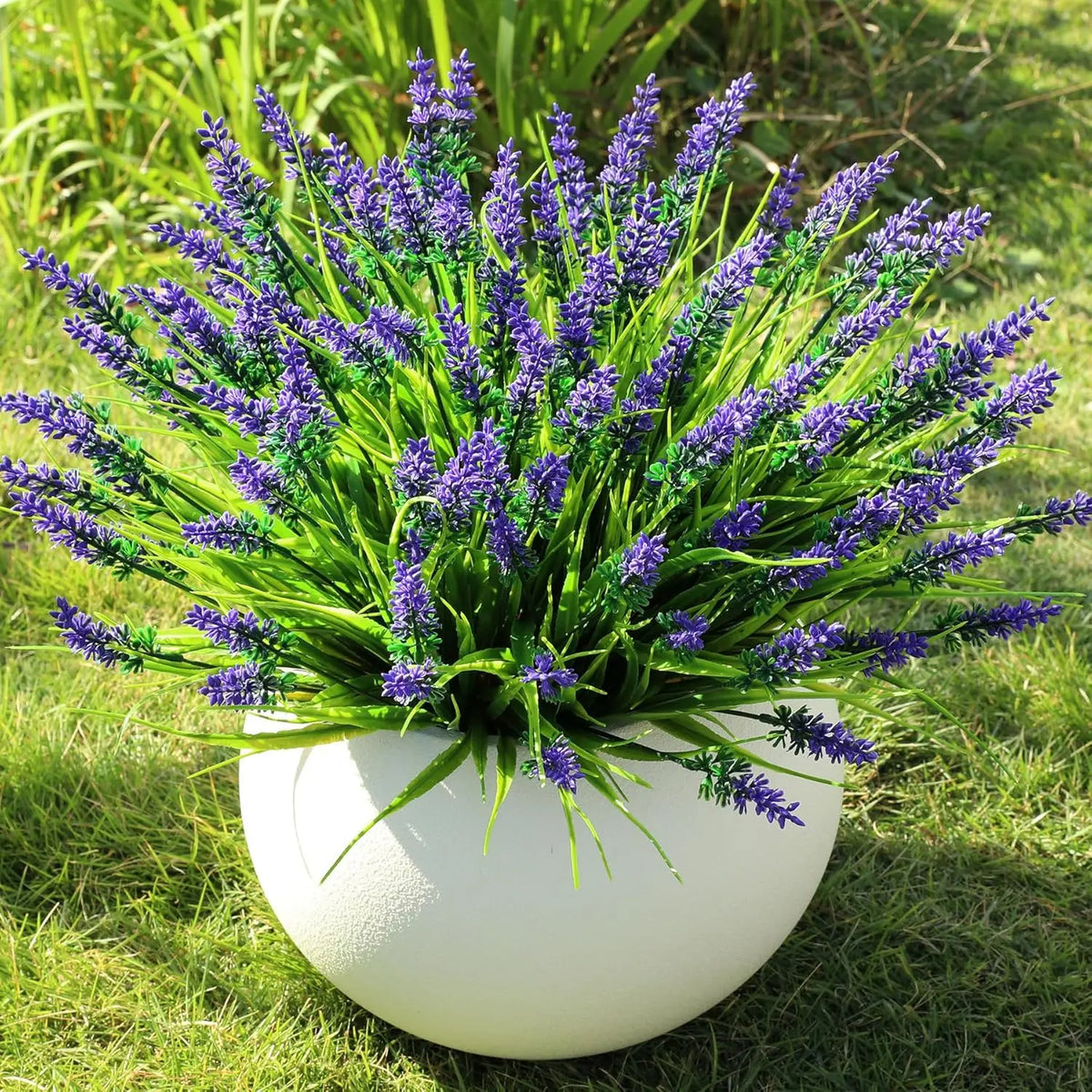 8/16-Pieces Real Touch Lavender Artificial Flower , UV-Resistant for Outdoor