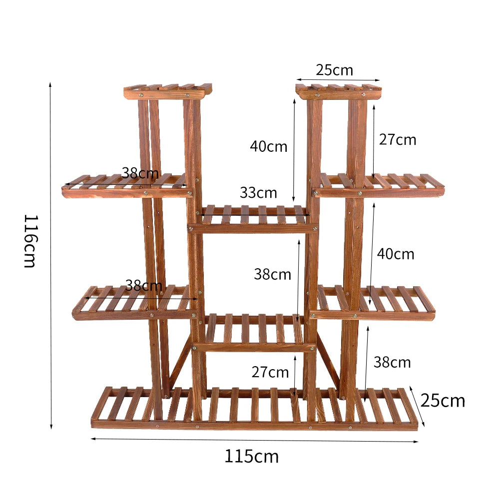 Wooden Multi-Tiered Plant Stand for Outdoor Indoor