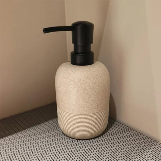 2pcs/Set Ceramic Beige Hand Soap Dispenser, Liquid Soap Dispenser, 10.6oz.....