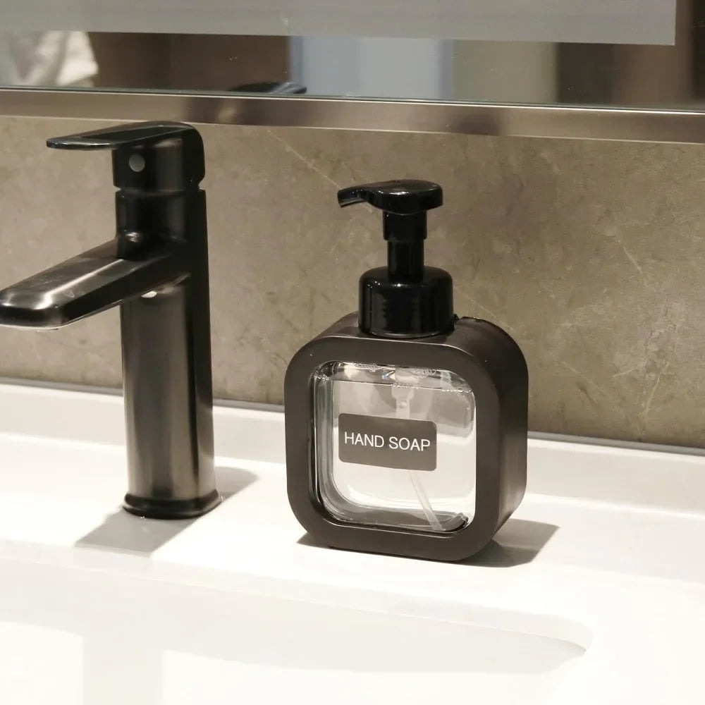 Plastic Refillable Foaming Soap Dispenser 300ml with 8 Waterproof Labels...