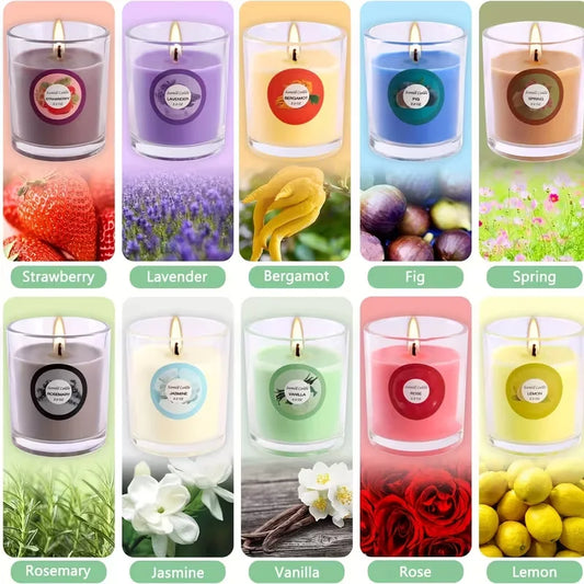 20 Pack of Scented Candles (2.5 In x 2 in), with 10 Kinds of fragrant Scents, Soy Wax, Strong-Scented Candles....