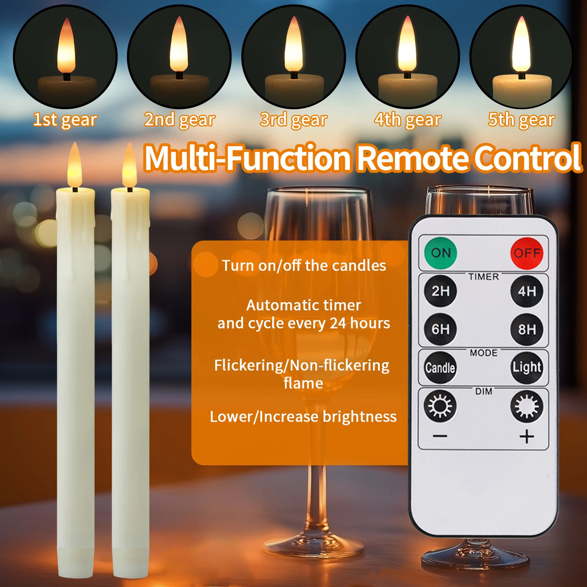 6 Pcs, 9.4 Inch Flameless Candles, Battery Operated Remote Timer 2 AA Battery's Needed...