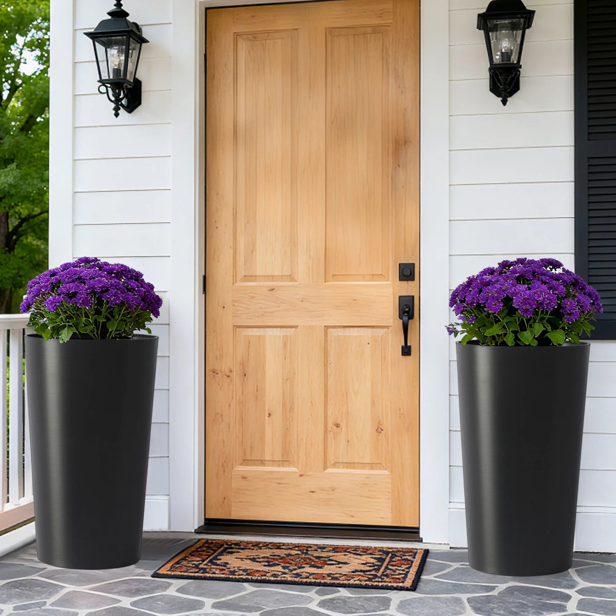 30 in Tall Large Flower Pots Planter with Self-Watering Drainage Holes and Inner Trays Indoor Outdoor
