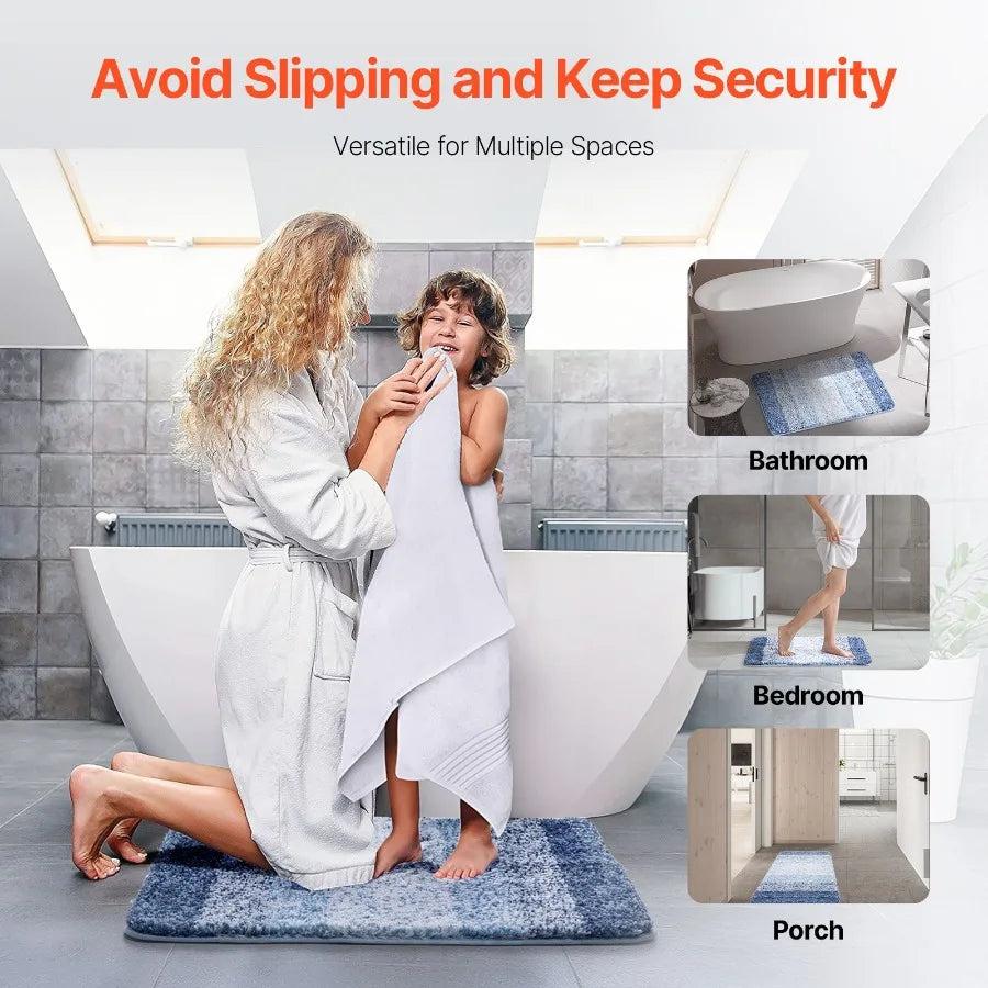 Bathroom Rug 30x20 Absorbent Soft Machine Washable, Non-Slip