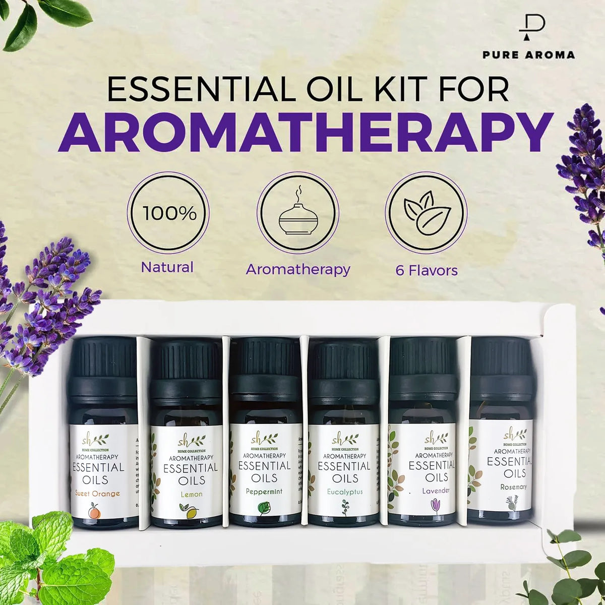 10Pcs & 6pcs Essential Oil Gift Set, for Diffuser, Humidifiers, Skin Care, Massage, Fragrance....