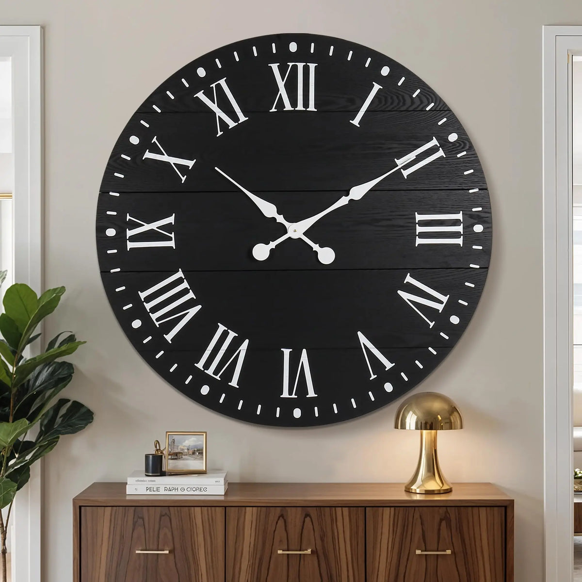 Farmhouse Wall Clock, Shiplap Design, Large, 4 Colors, 3 sizes, AA Battery Needed....