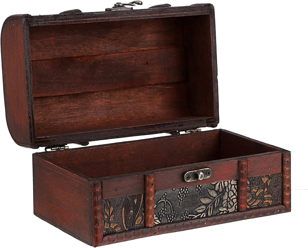 Vintage Treasure Chest Wooden Box for Jewelry
