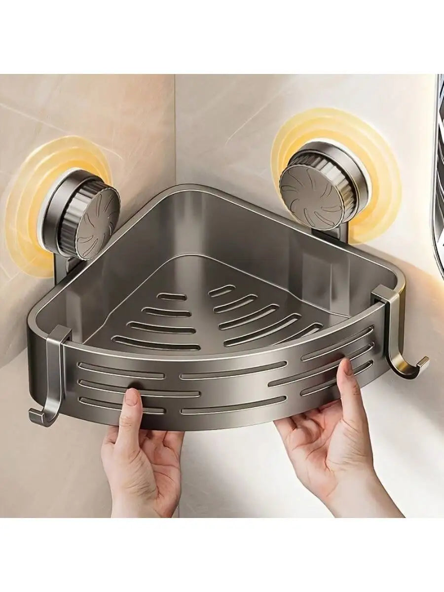 Wall Mounted Shower Basket, Rust-Free Suction Shelf, Quick Installation, No Tools Needed....