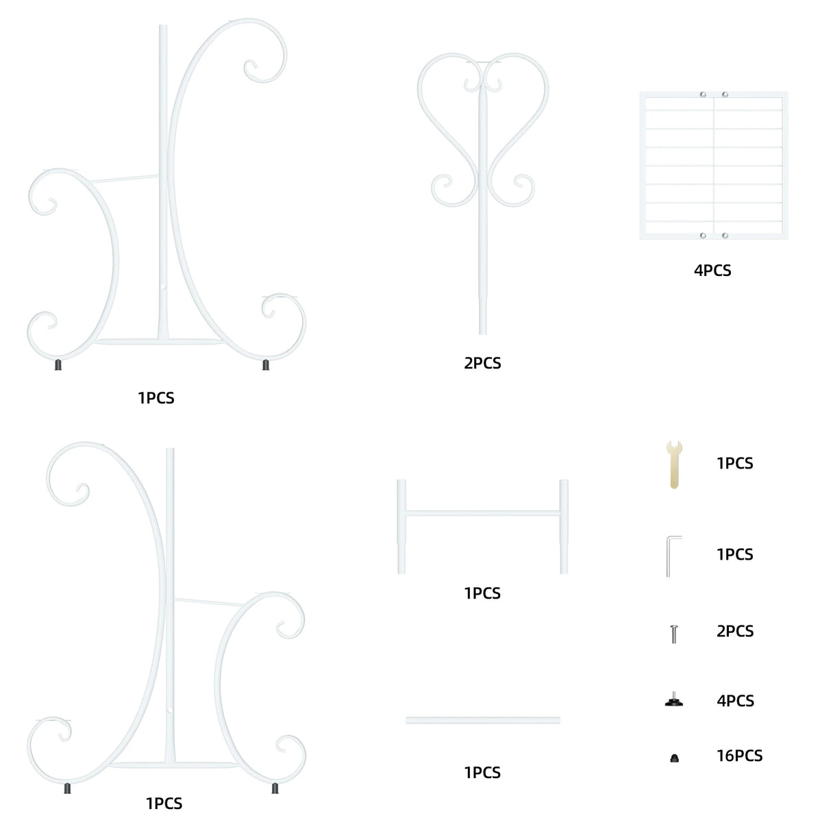 4 Tier Metal Plant Stand for Indoor Outdoor, Black and White
