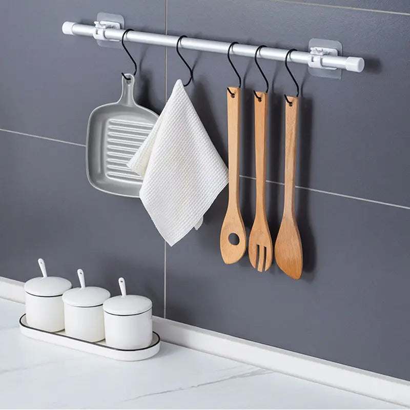 Set of 2/4/8 Self Adhesive Hooks For Curtain Rod, Clip Hook Window Curtains...