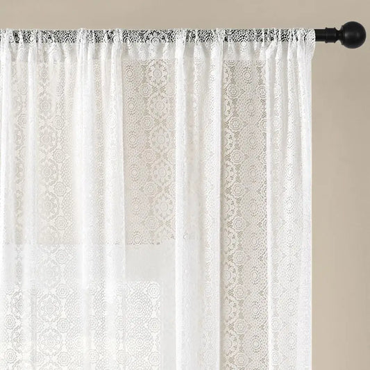 1 Panel Modern European-Style Perforated Design Single Curtain for Home Decoration, 4 Sizes, White.....