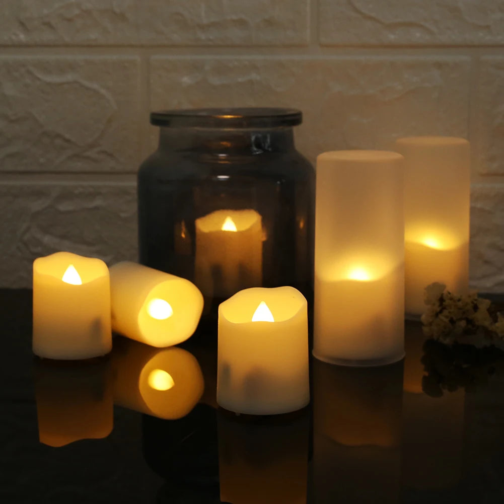12 Rechargeable Led Candles Timer Remote LED Light Flameless.....