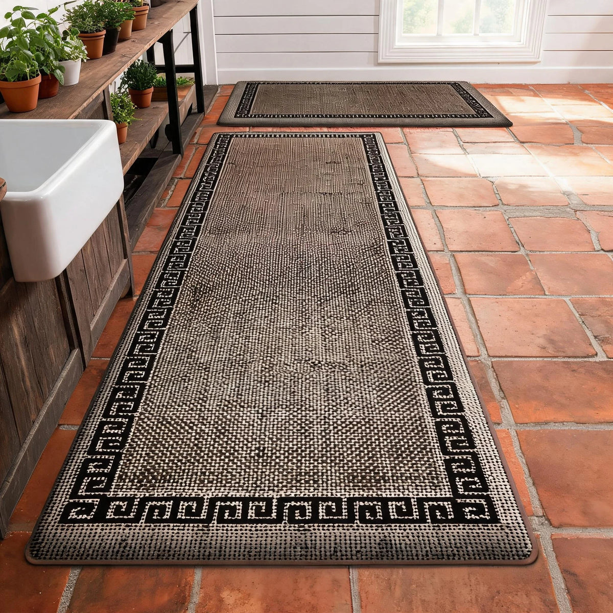 Long Kitchen Runner Mat Plush Flannel Carpet Non Slip Soft Water Absorbent