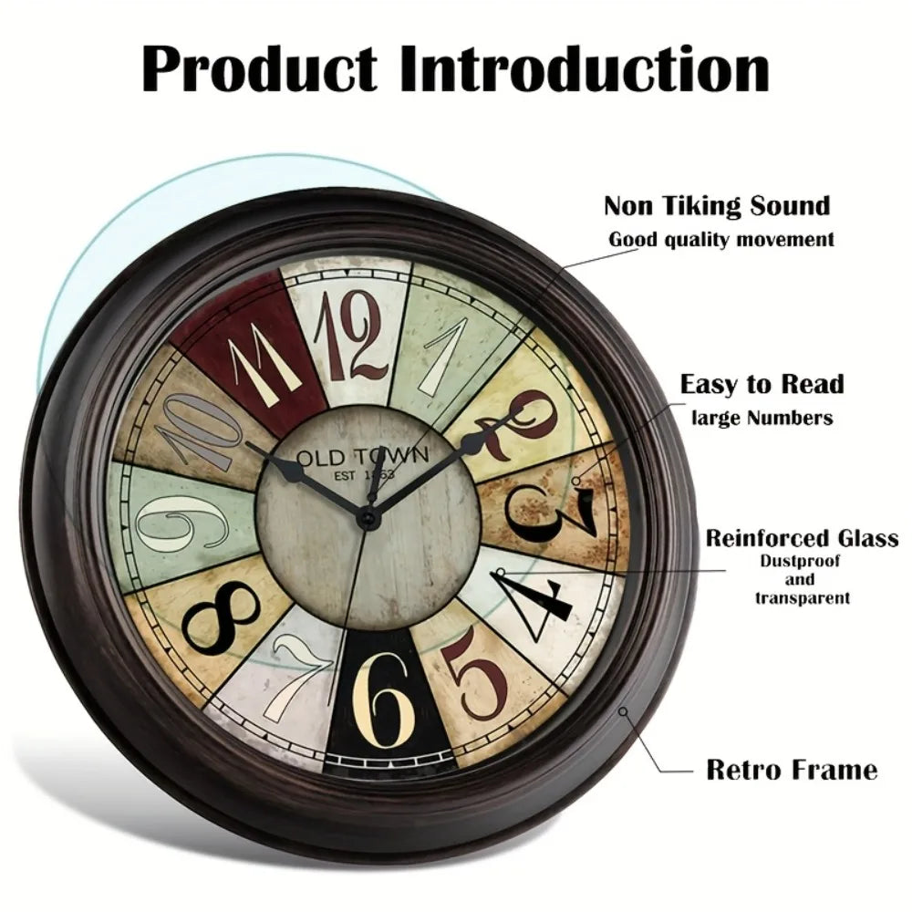 Vintage12, 10 Inch Wall Clock AA Battery