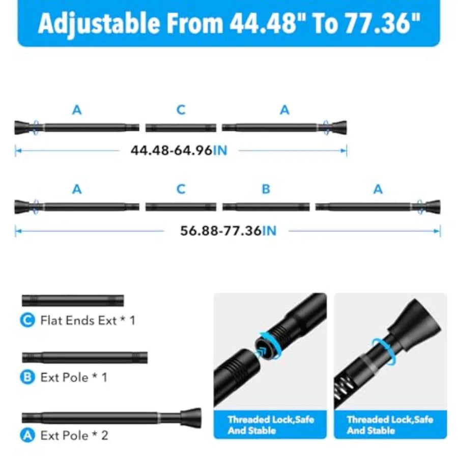 40 to 73 Inch 1PCS, Stainless Steel Shower Curtain Rod No Drilling Expandable, Adjustable.....