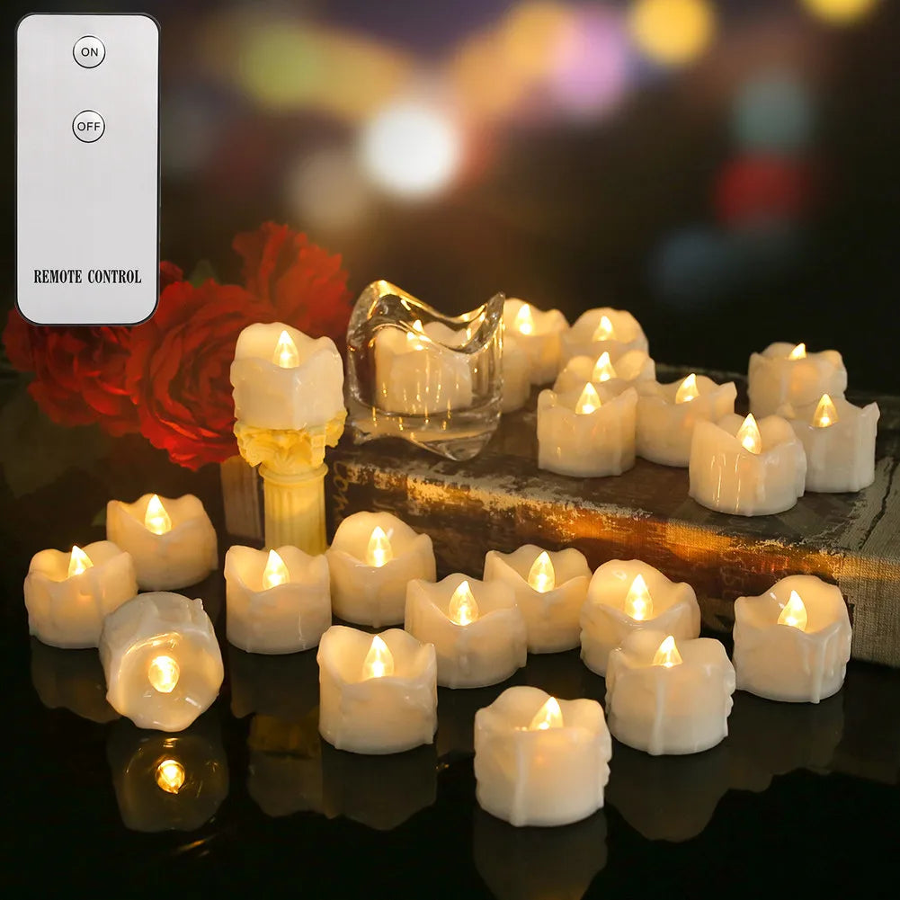 12/24Pack Flameless LED Tealights Battery Operated Candles With Remote Control.....