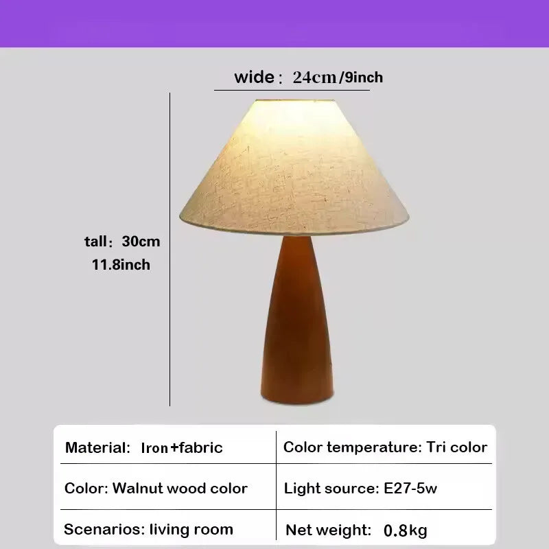 Iron-made Retro Fabric Desk Lamp Indoor