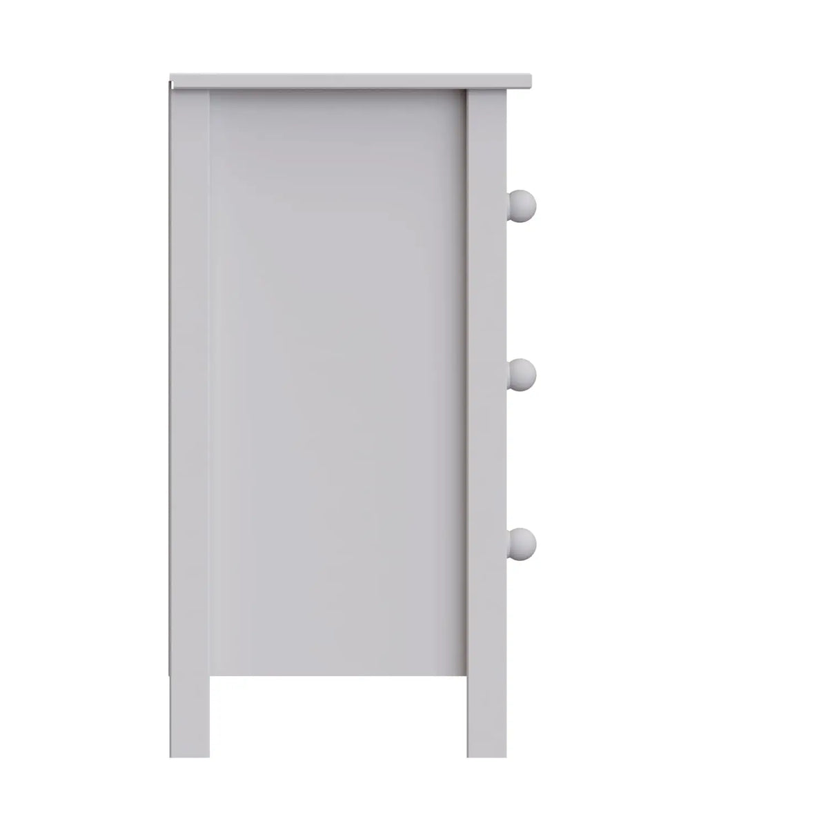 Tall Nightstand with 3 Drawers - Solid Pine Wood Table Gray...