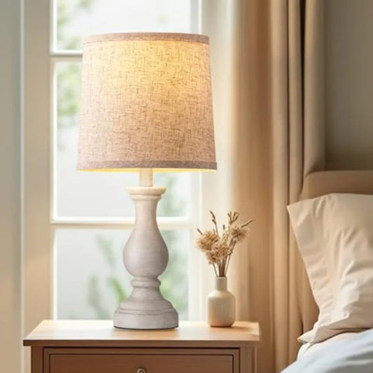 Set of 2 - Rustic Bedroom Lamps, 22" Boho Bedside Lamp