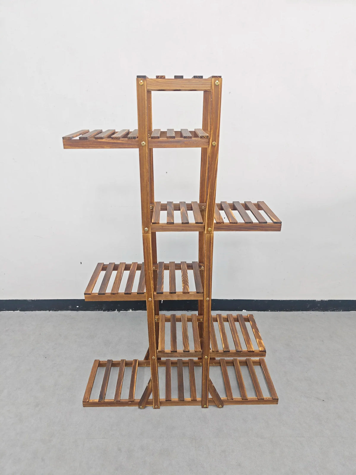6 Tiered Wooden Flower Planter Pot Stand for Indoor Outdoor....