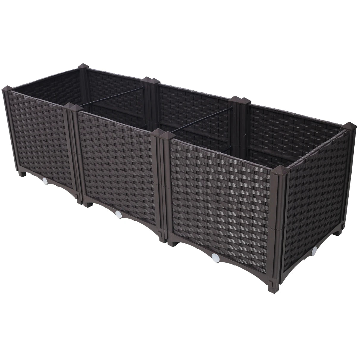 Deep Raised Garden Bed Plastic Planter Box, 15.7" L X 15.7" D X 14.7" H