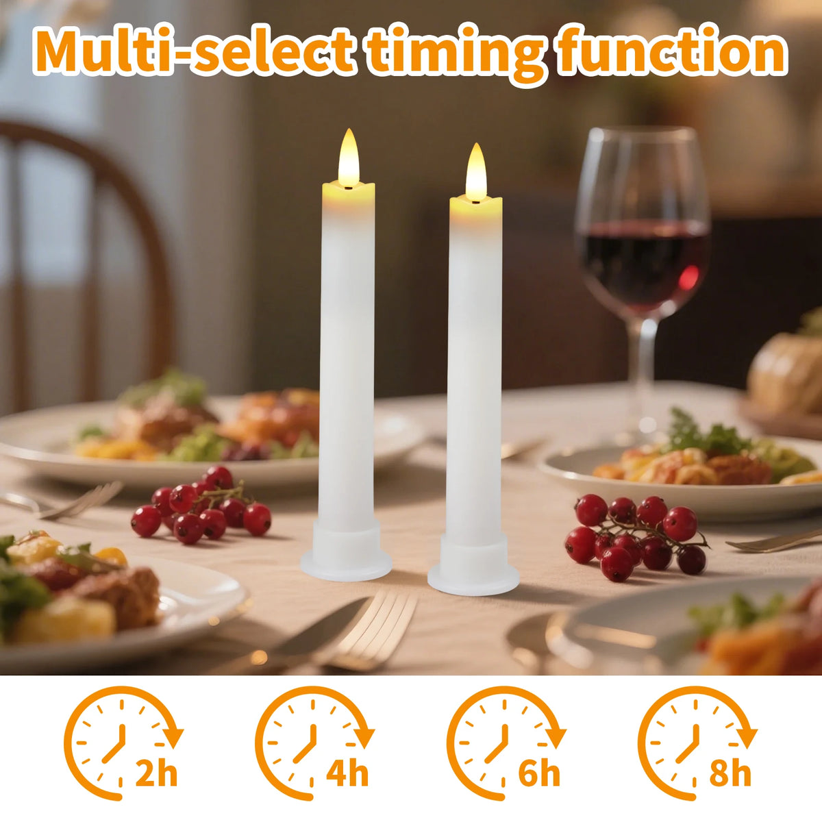6.6 Inch LED Flameless Candles with Remote, 6/12 PCS, 2 AAA Battery's needed, 3D Flickering