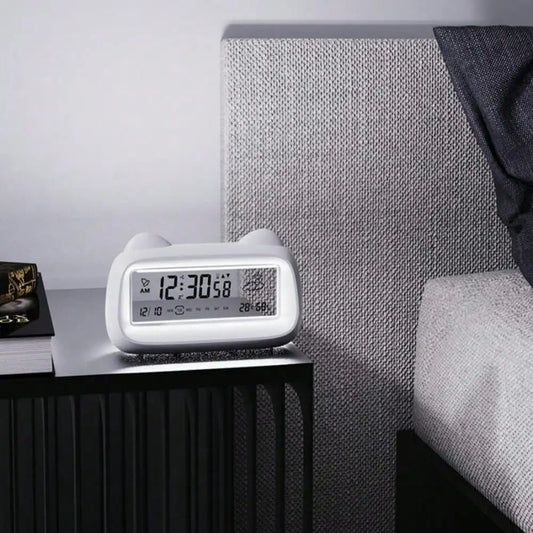 LCD Digital Alarm Clock, Battery Powered, 3 Colors