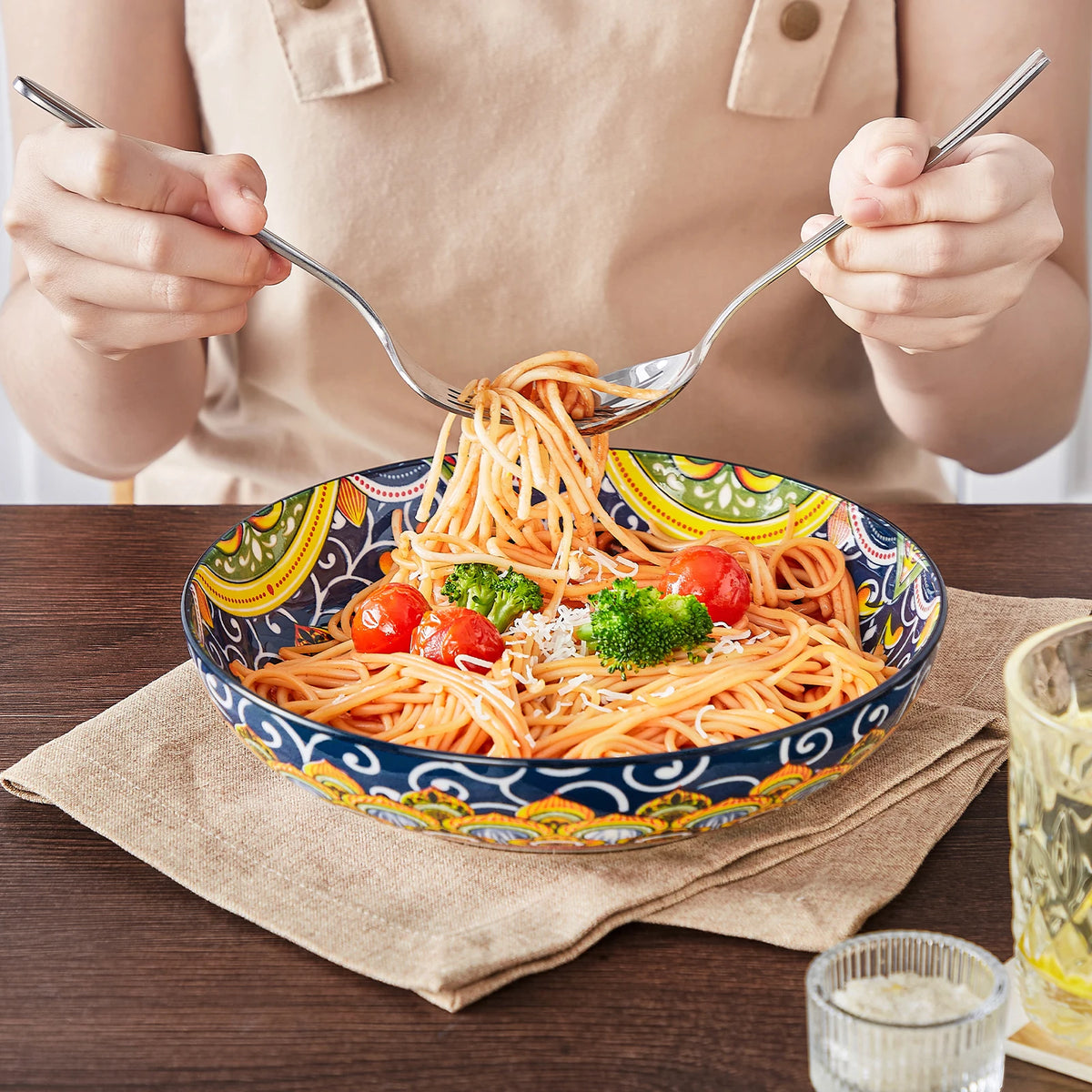 4/8 Piece Ceramic Bowls 42 Oz Dishwasher Oven Safe