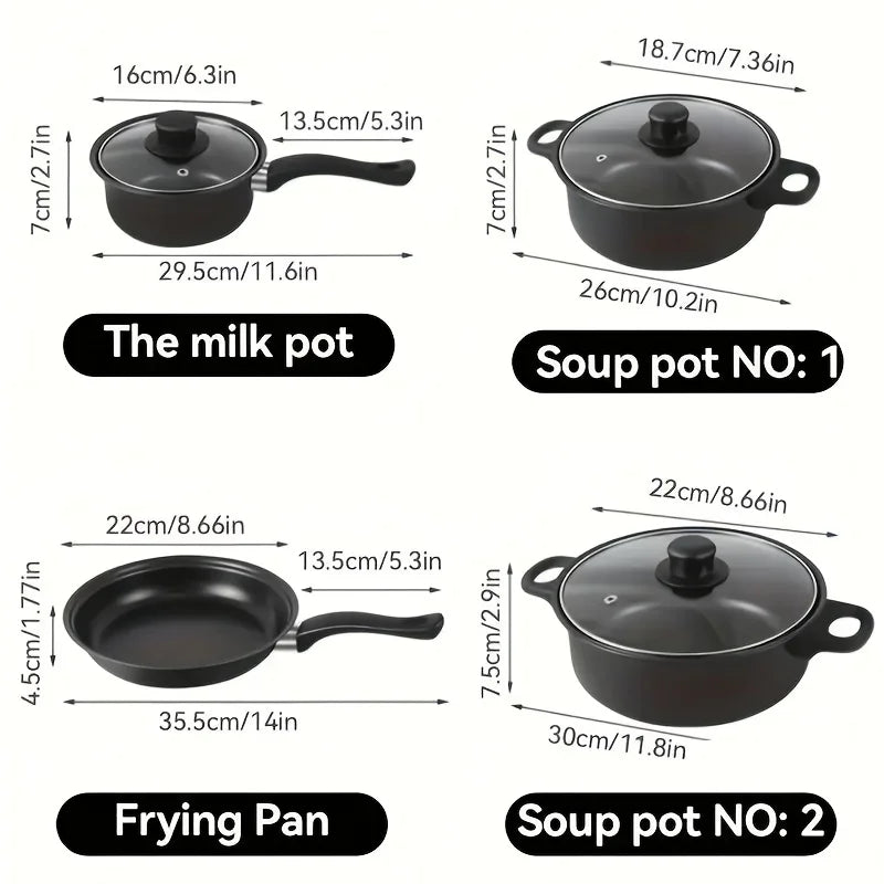 13-Piece Nonstick Stainless Steal, Cookware Set Black, & Utensils....