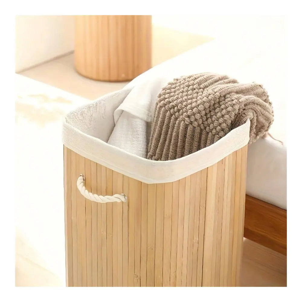 Natural Bamboo Wicker Laundry Basket, Laundry Hamper, Foldable Storage Rack....