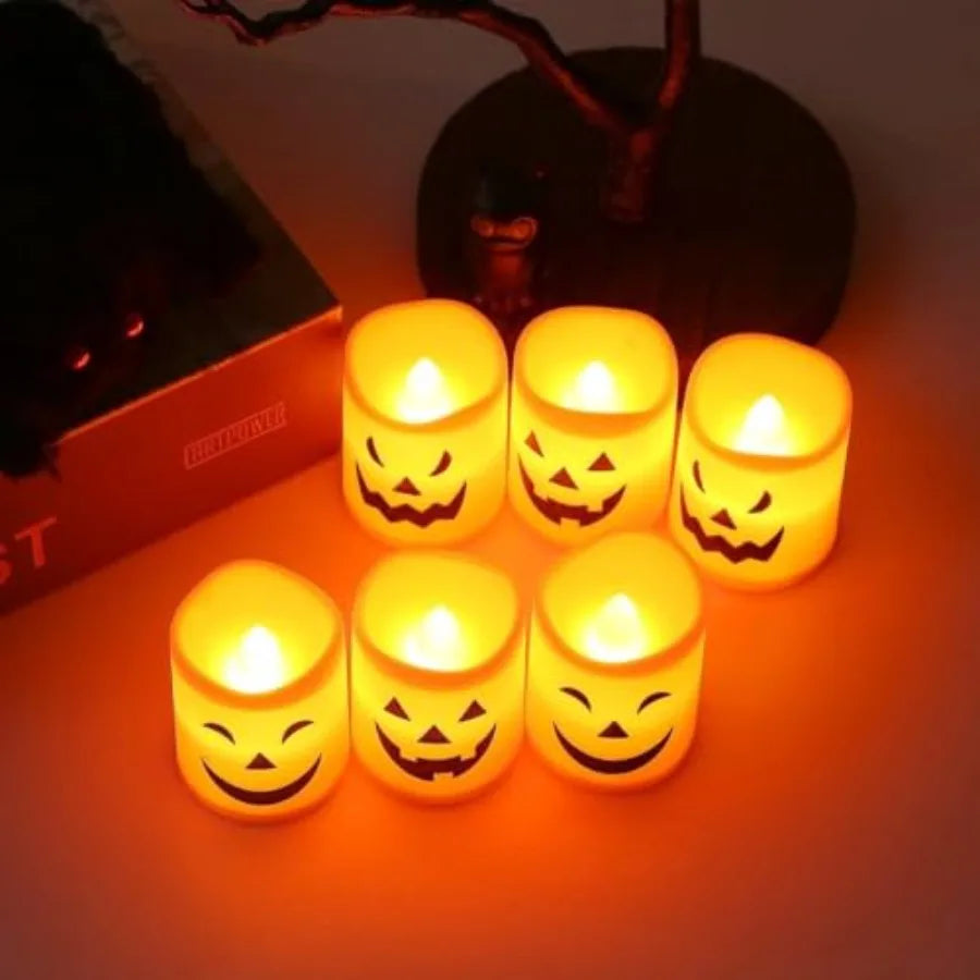 Halloween decoration, flameless candles made of plastic and LED, flickering light