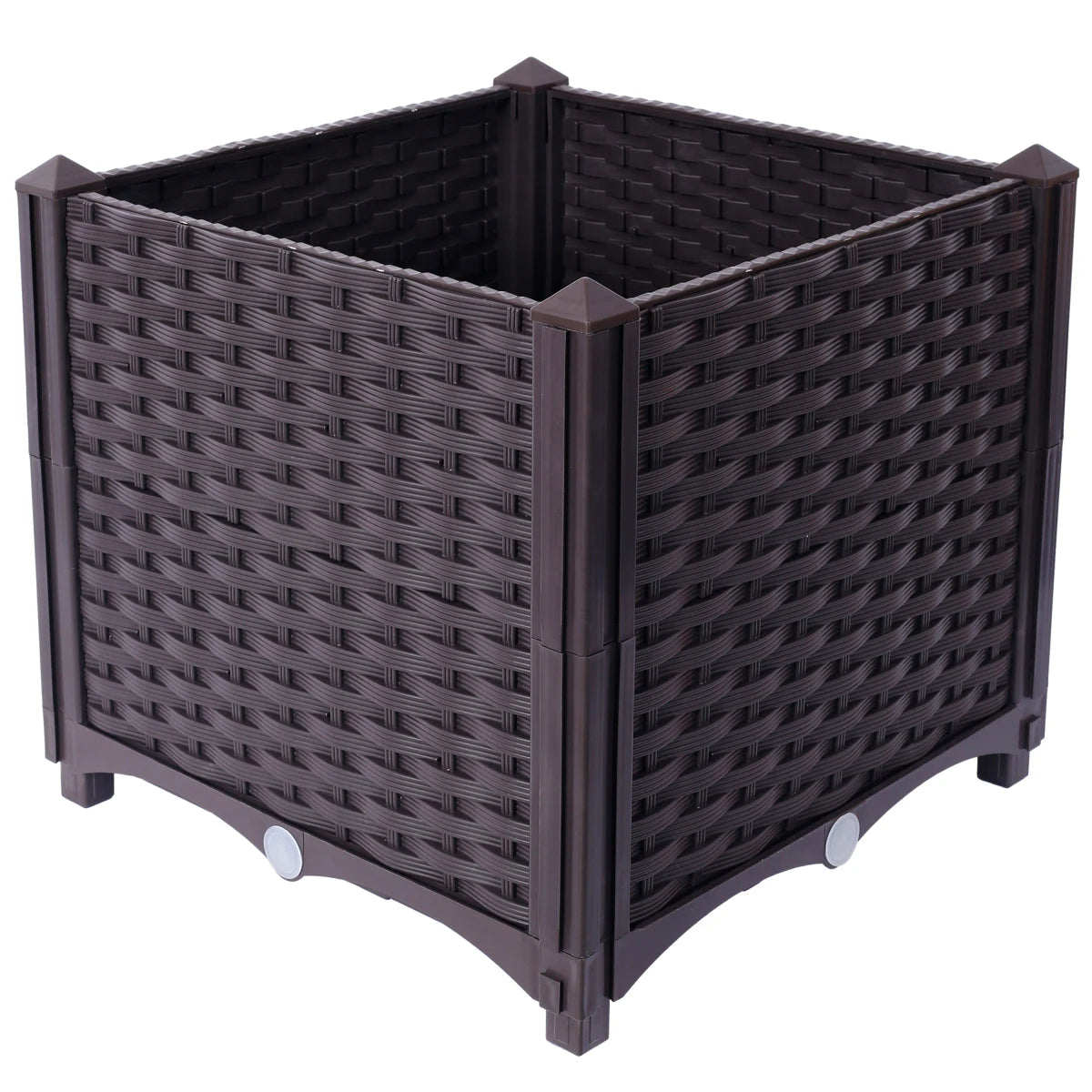 Deep Raised Garden Bed Plastic Planter Box, 15.7" L X 15.7" D X 14.7" H