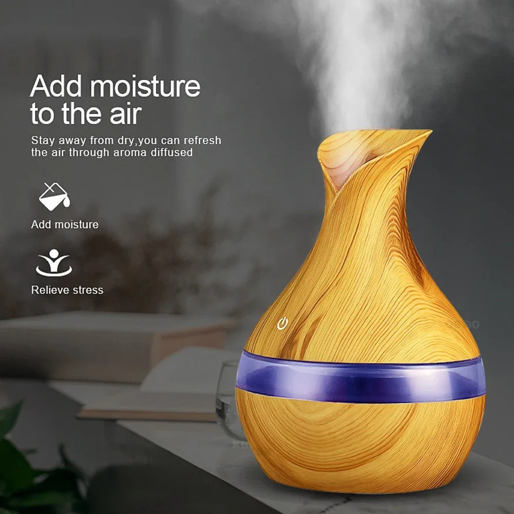 6 Inch Remote Control Humidifier & Diffuser, 10 Oz. Auto Shut Off, 7 Color Mood Light