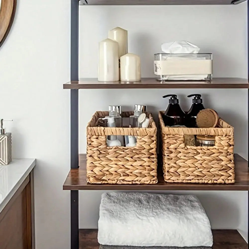 Wicker Wove Rattan Basket With Handle, Organization....