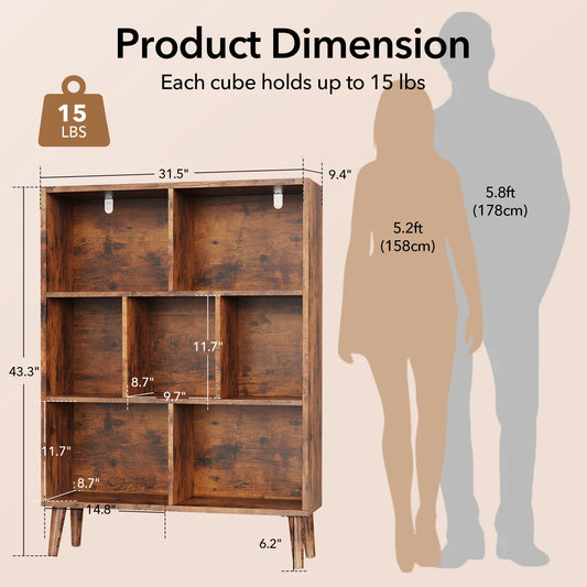 3 Tier Wooden Bookcase with Legs Sturdy Structure....