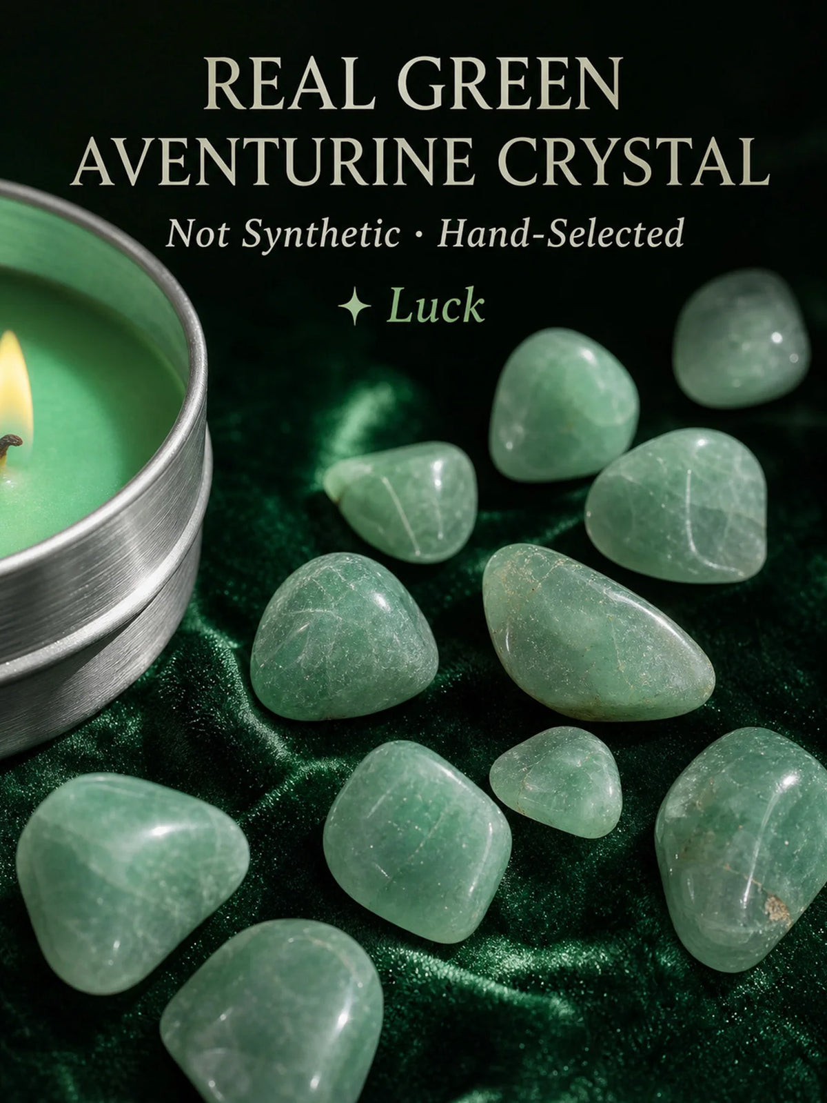 3/2/1 Sets Fortune Tarot Candle with Green Crystal Stones, Green Wax Scented, for Meditation, 3 Oz.