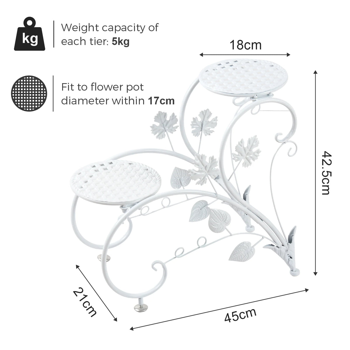 4-Tier Metal Plant Stand Display for Indoor Outdoor