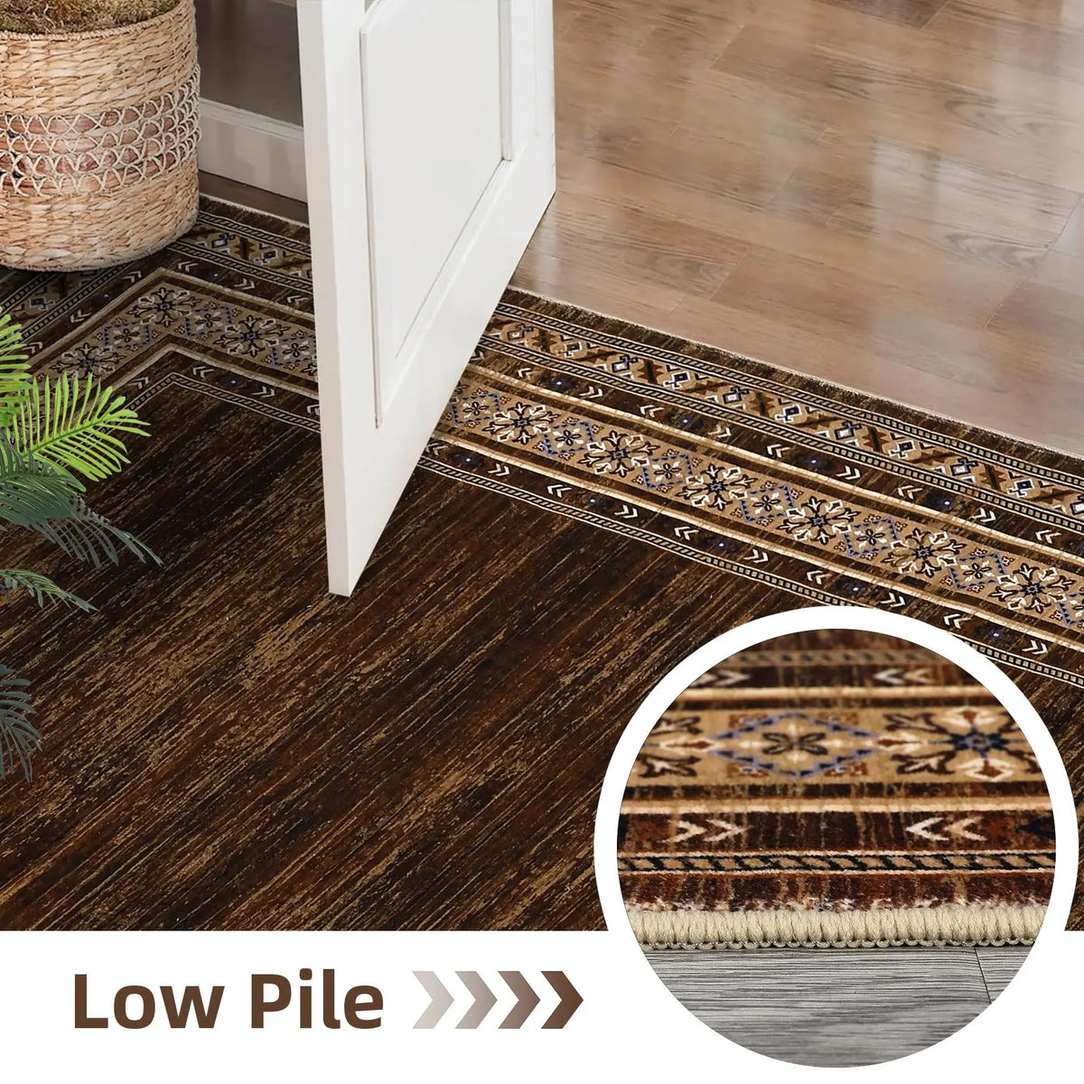 Area Rug 8x10 Washable Rug Non Slip Throw Carpet Low Pile