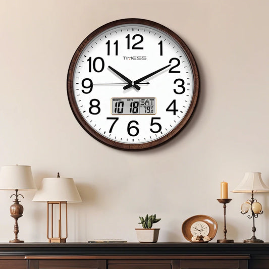 13-inch Wood Grain Wall Clock, Perpetual Calendar, 8 Colors, AA Battery Needed.....