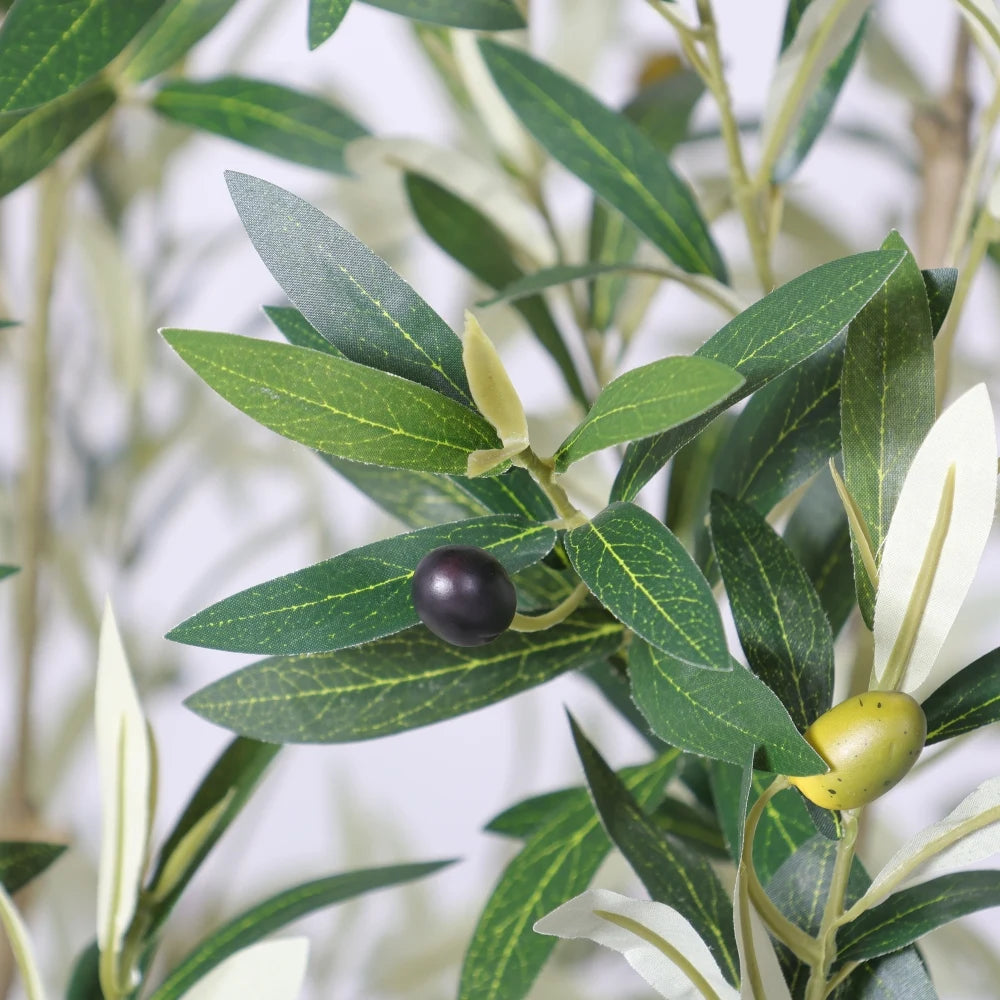 8FT Artificial Olive Tree With Big Decorative White Planter...