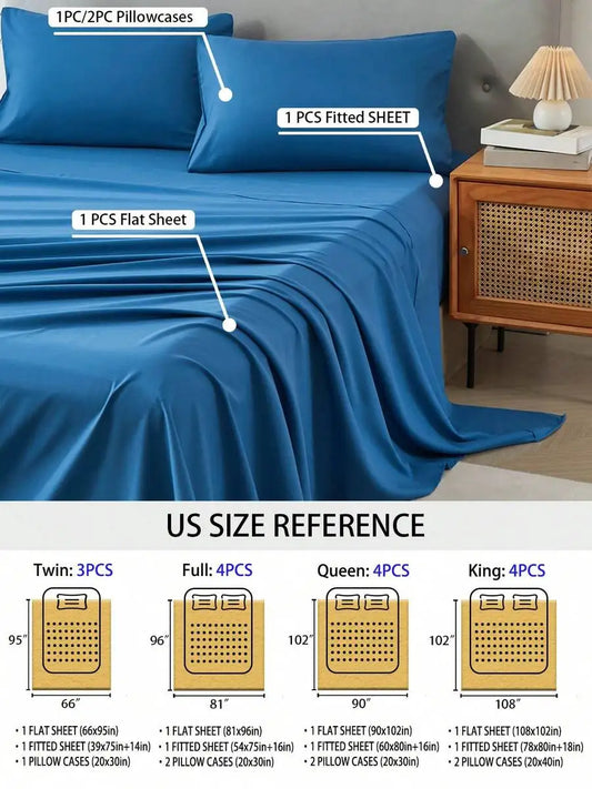 3/4 Piece Home Soft And Breathable Bedding Set, Sheets Twin, 1 Or 2