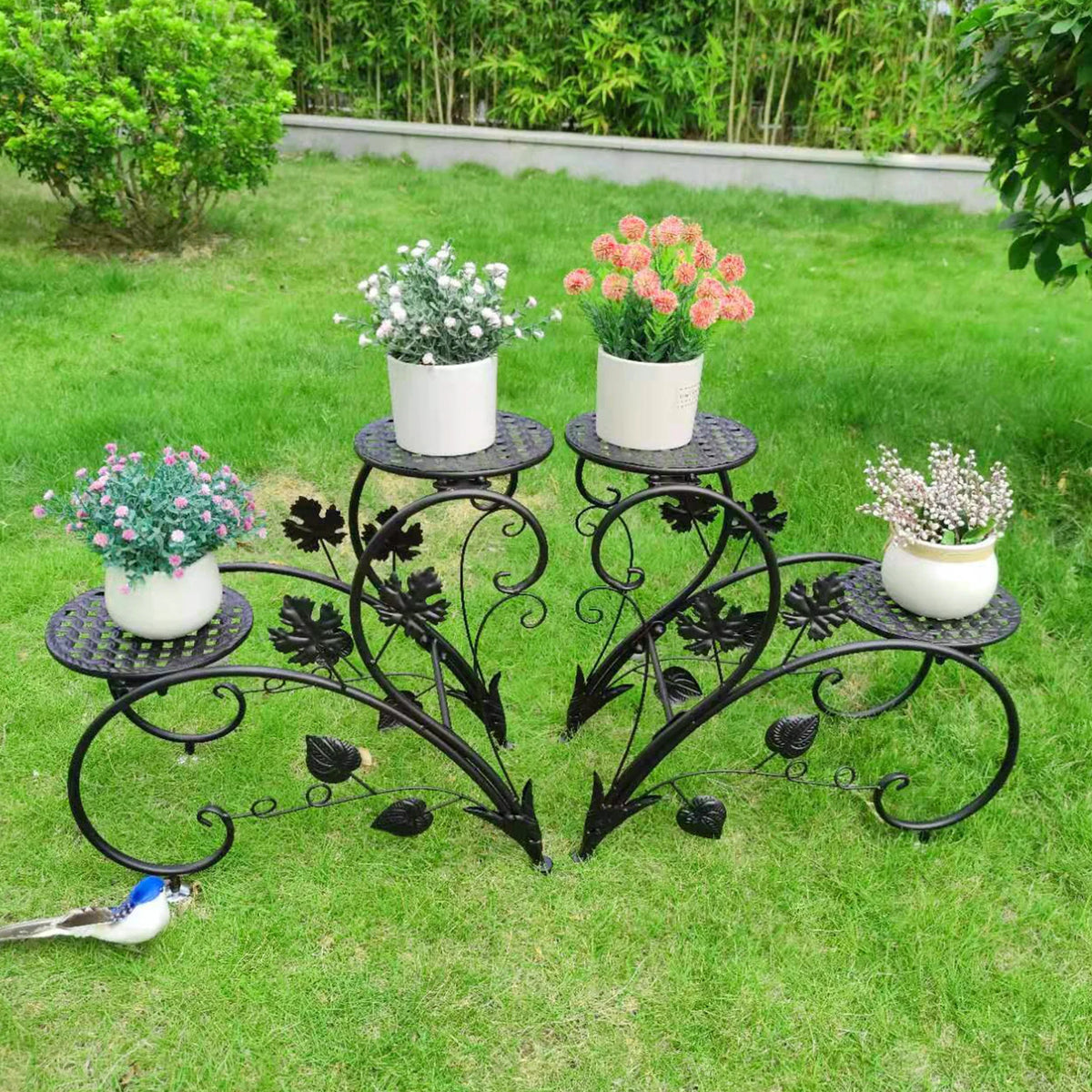 2PCS 4 tiers Classic Plant Stand, Indoor Outdoor....