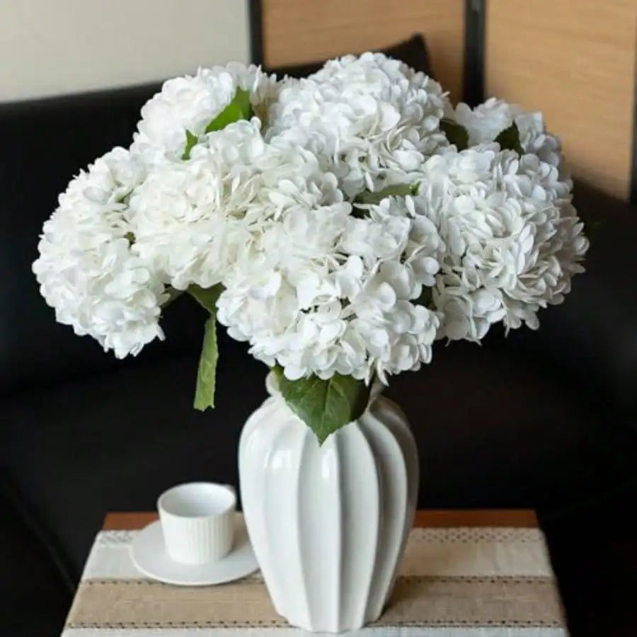 4PCS Artificial Flowers Large Hydrangeas Flowers, White
