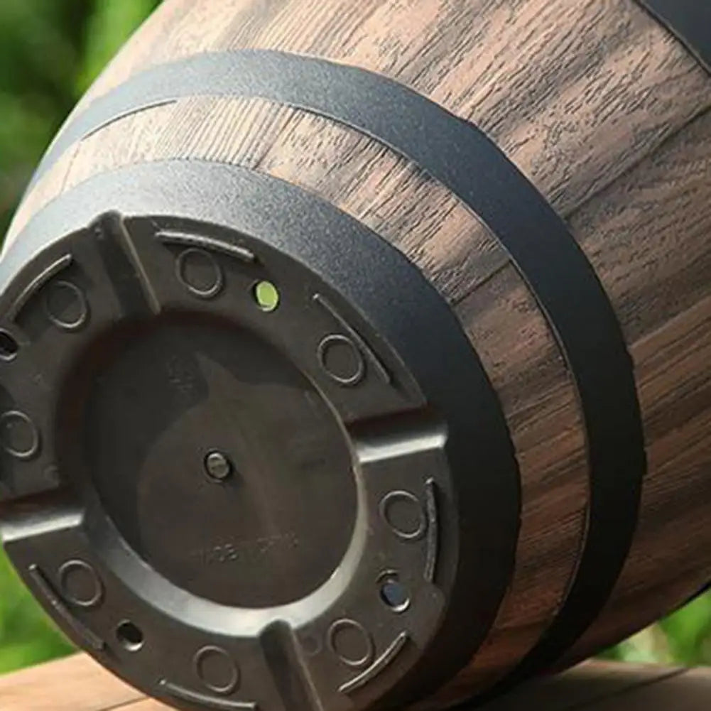 Rustic Whiskey Barrel Planter, Wooden Plastic Flower Pot with Drainage Holes....