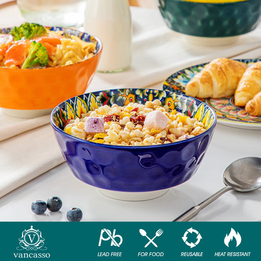 6/12 Piece Ceramic Soup Bowls 4.7 Inch Dishwasher Oven Safe